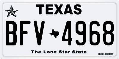 TX license plate BFV4968