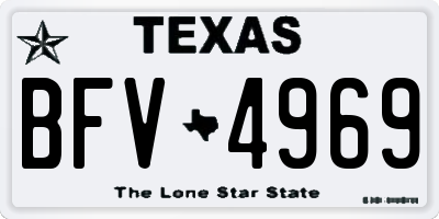 TX license plate BFV4969