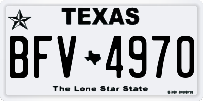 TX license plate BFV4970