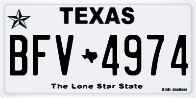 TX license plate BFV4974