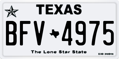 TX license plate BFV4975