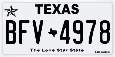 TX license plate BFV4978