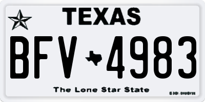 TX license plate BFV4983