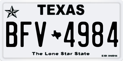 TX license plate BFV4984