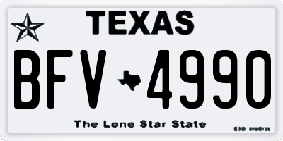 TX license plate BFV4990