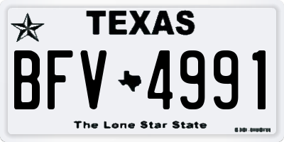 TX license plate BFV4991