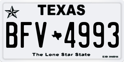 TX license plate BFV4993