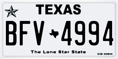 TX license plate BFV4994
