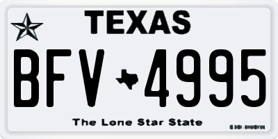 TX license plate BFV4995