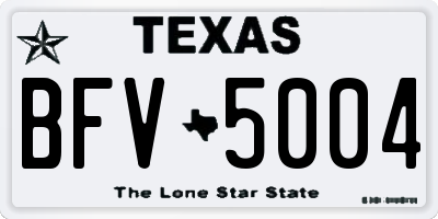 TX license plate BFV5004