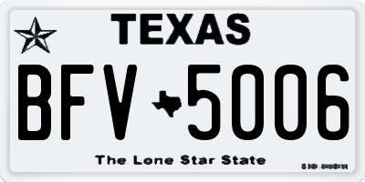 TX license plate BFV5006