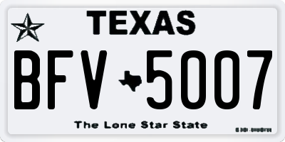 TX license plate BFV5007