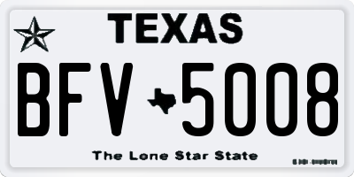 TX license plate BFV5008
