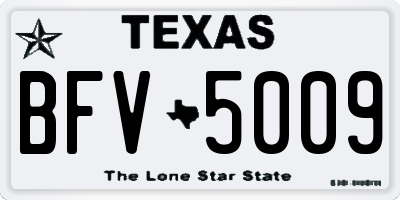 TX license plate BFV5009