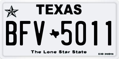 TX license plate BFV5011