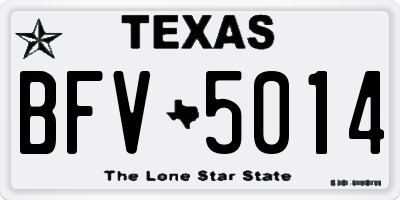 TX license plate BFV5014