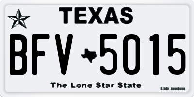 TX license plate BFV5015