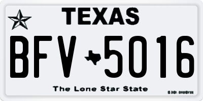 TX license plate BFV5016