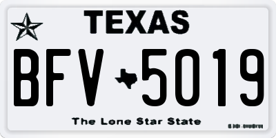 TX license plate BFV5019