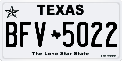 TX license plate BFV5022