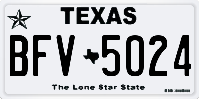 TX license plate BFV5024
