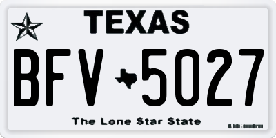 TX license plate BFV5027