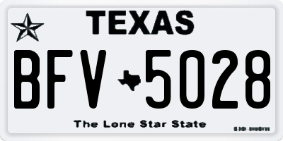 TX license plate BFV5028