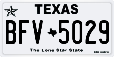 TX license plate BFV5029