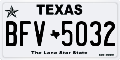 TX license plate BFV5032