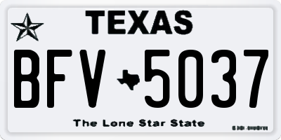 TX license plate BFV5037