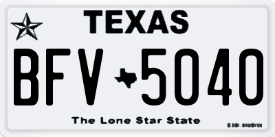 TX license plate BFV5040