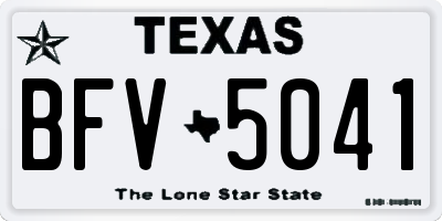 TX license plate BFV5041