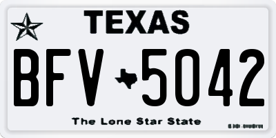 TX license plate BFV5042