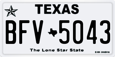 TX license plate BFV5043
