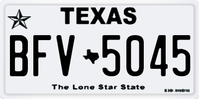 TX license plate BFV5045