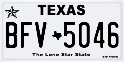 TX license plate BFV5046