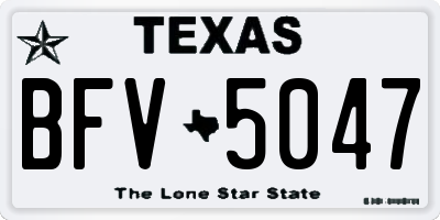 TX license plate BFV5047