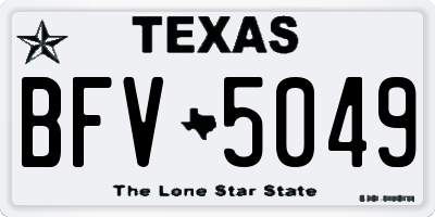 TX license plate BFV5049