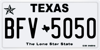TX license plate BFV5050