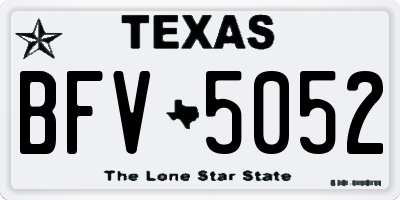 TX license plate BFV5052