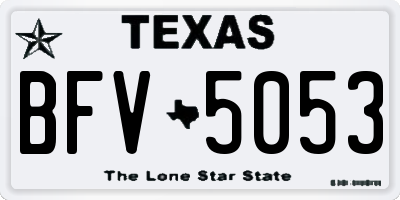 TX license plate BFV5053