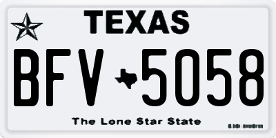 TX license plate BFV5058