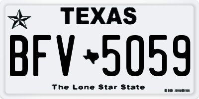 TX license plate BFV5059