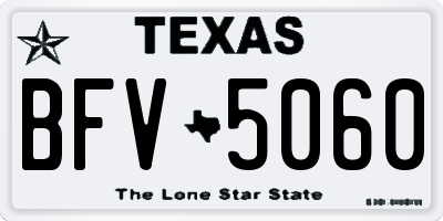 TX license plate BFV5060