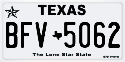 TX license plate BFV5062