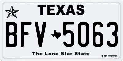 TX license plate BFV5063