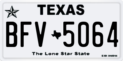 TX license plate BFV5064
