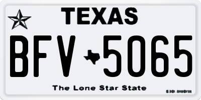 TX license plate BFV5065