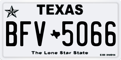 TX license plate BFV5066
