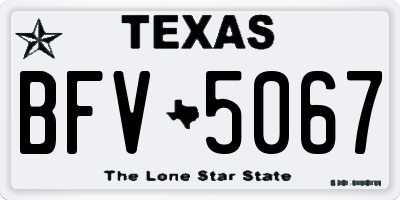TX license plate BFV5067